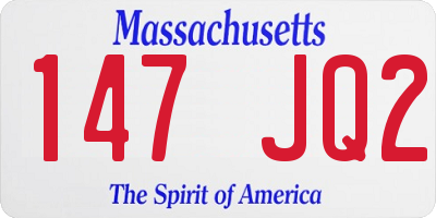 MA license plate 147JQ2