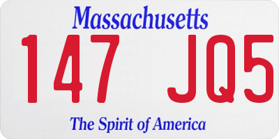 MA license plate 147JQ5