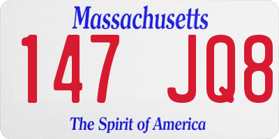 MA license plate 147JQ8
