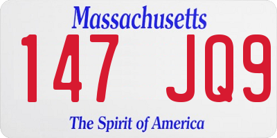 MA license plate 147JQ9