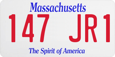 MA license plate 147JR1