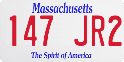 MA license plate 147JR2