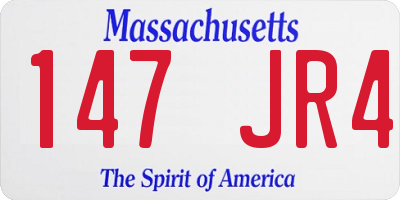 MA license plate 147JR4