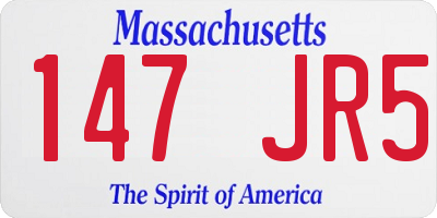 MA license plate 147JR5