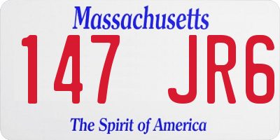 MA license plate 147JR6