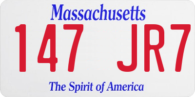 MA license plate 147JR7