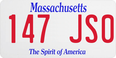 MA license plate 147JS0