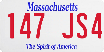 MA license plate 147JS4