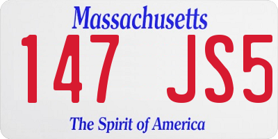 MA license plate 147JS5