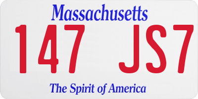 MA license plate 147JS7