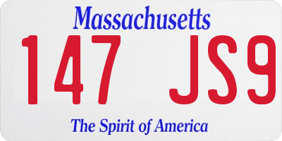 MA license plate 147JS9