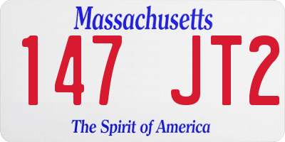 MA license plate 147JT2