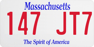 MA license plate 147JT7