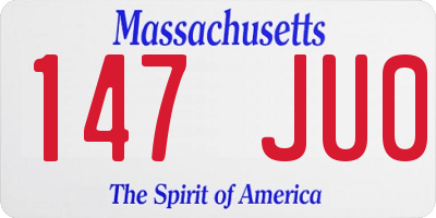 MA license plate 147JU0