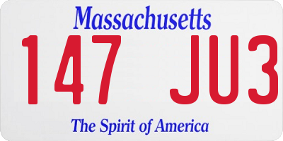 MA license plate 147JU3