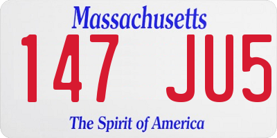 MA license plate 147JU5