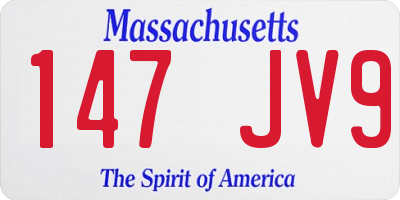 MA license plate 147JV9