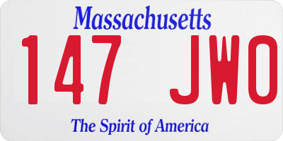 MA license plate 147JW0