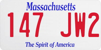 MA license plate 147JW2