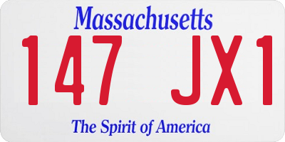 MA license plate 147JX1