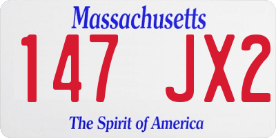 MA license plate 147JX2