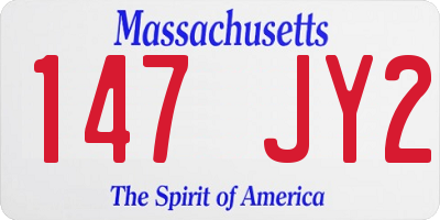 MA license plate 147JY2