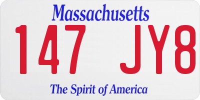 MA license plate 147JY8
