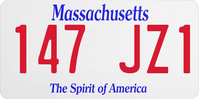 MA license plate 147JZ1