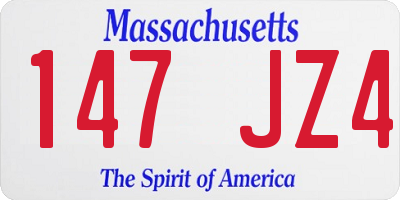 MA license plate 147JZ4