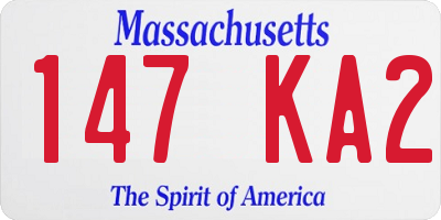 MA license plate 147KA2