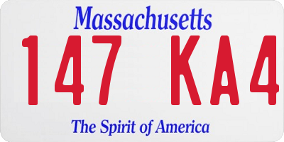 MA license plate 147KA4