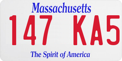 MA license plate 147KA5