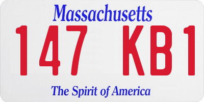 MA license plate 147KB1