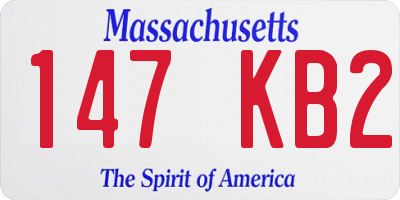 MA license plate 147KB2