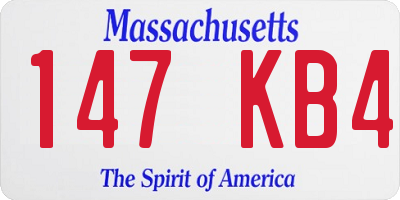 MA license plate 147KB4