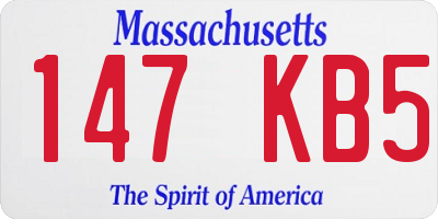 MA license plate 147KB5