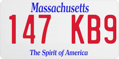 MA license plate 147KB9