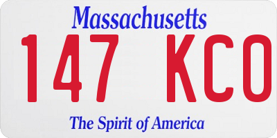 MA license plate 147KC0