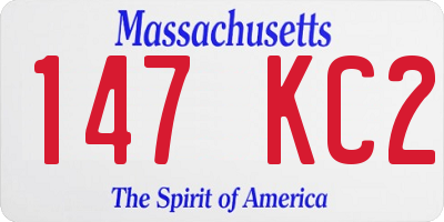 MA license plate 147KC2
