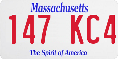 MA license plate 147KC4