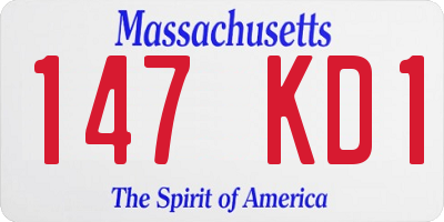 MA license plate 147KD1