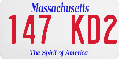 MA license plate 147KD2