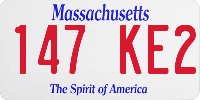MA license plate 147KE2