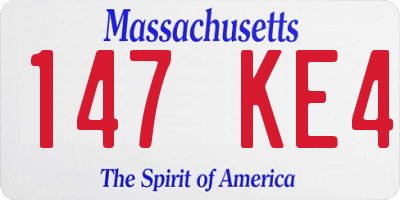 MA license plate 147KE4