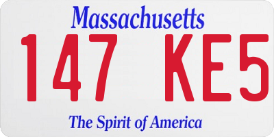 MA license plate 147KE5