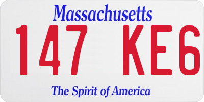 MA license plate 147KE6