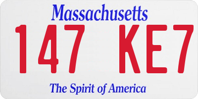 MA license plate 147KE7