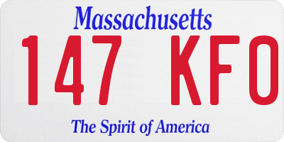 MA license plate 147KF0