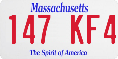 MA license plate 147KF4