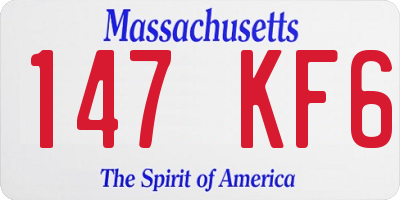 MA license plate 147KF6